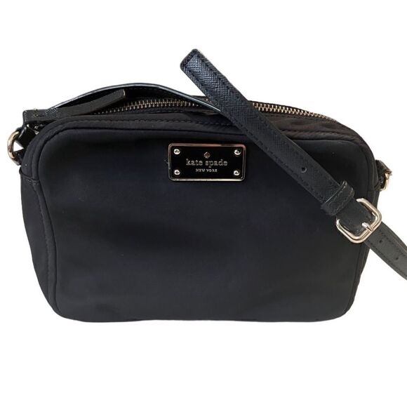 Kate Spade Black Nylon Adjustable Strap Top Zip Small Crossbody - Picture 6 of 16